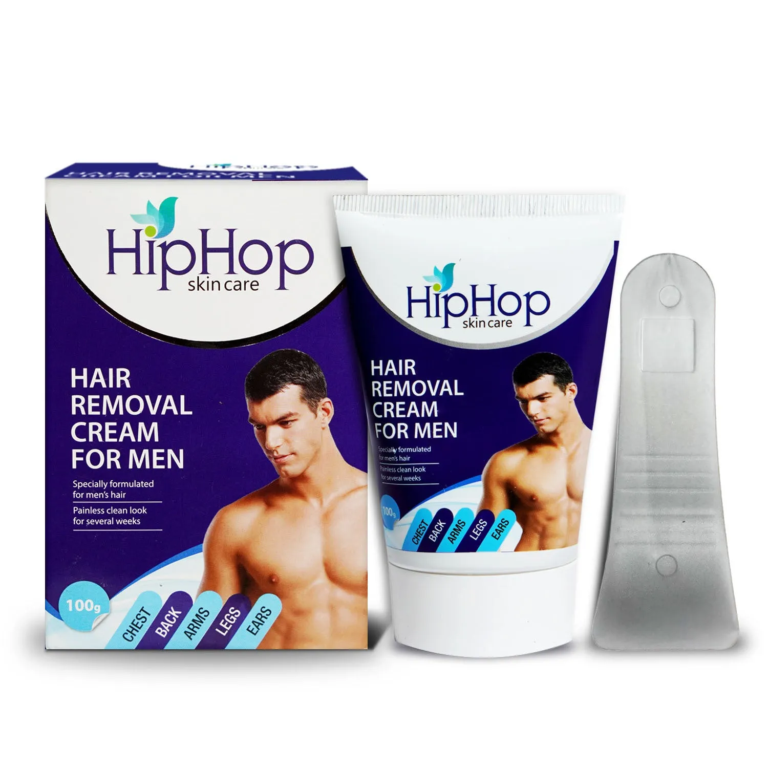 HipHop Blackhead Remover Nose Strips for Men (Activated Charcoal, 6 Strips)   Hair Removal Cream for Men (Aleo Vera, 100gm)