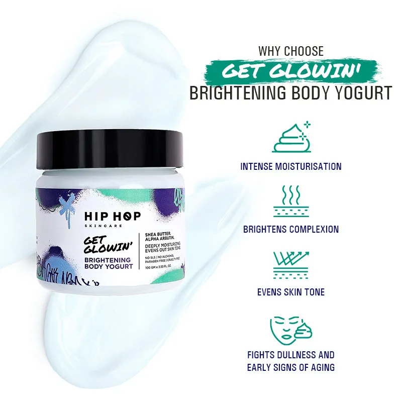 HipHop Body Wax Strips (Choco Extract, 8 Strips)   Brightening Body Yogurt (100 gm)
