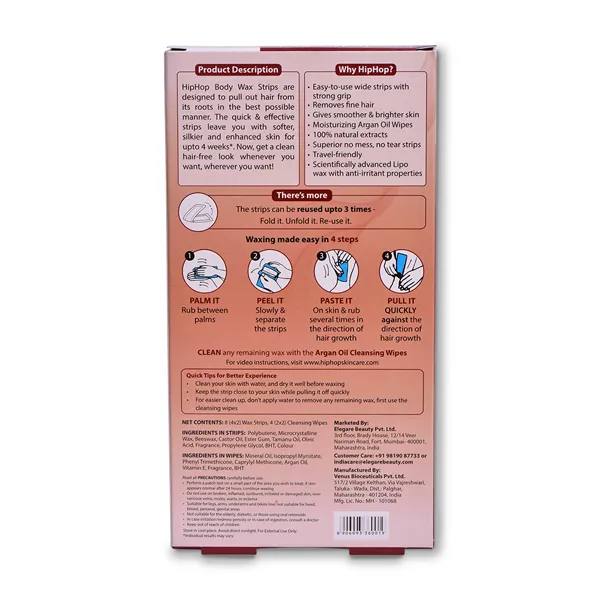 HipHop Body Wax Strips (Choco Extract, 8 Strips)   Under Eye Pads (Multivitamin Gel, 5 Pairs)