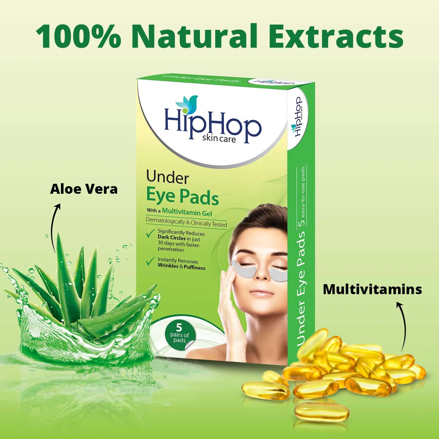HipHop Body Wax Strips (Choco Extract, 8 Strips)   Under Eye Pads (Multivitamin Gel, 5 Pairs)