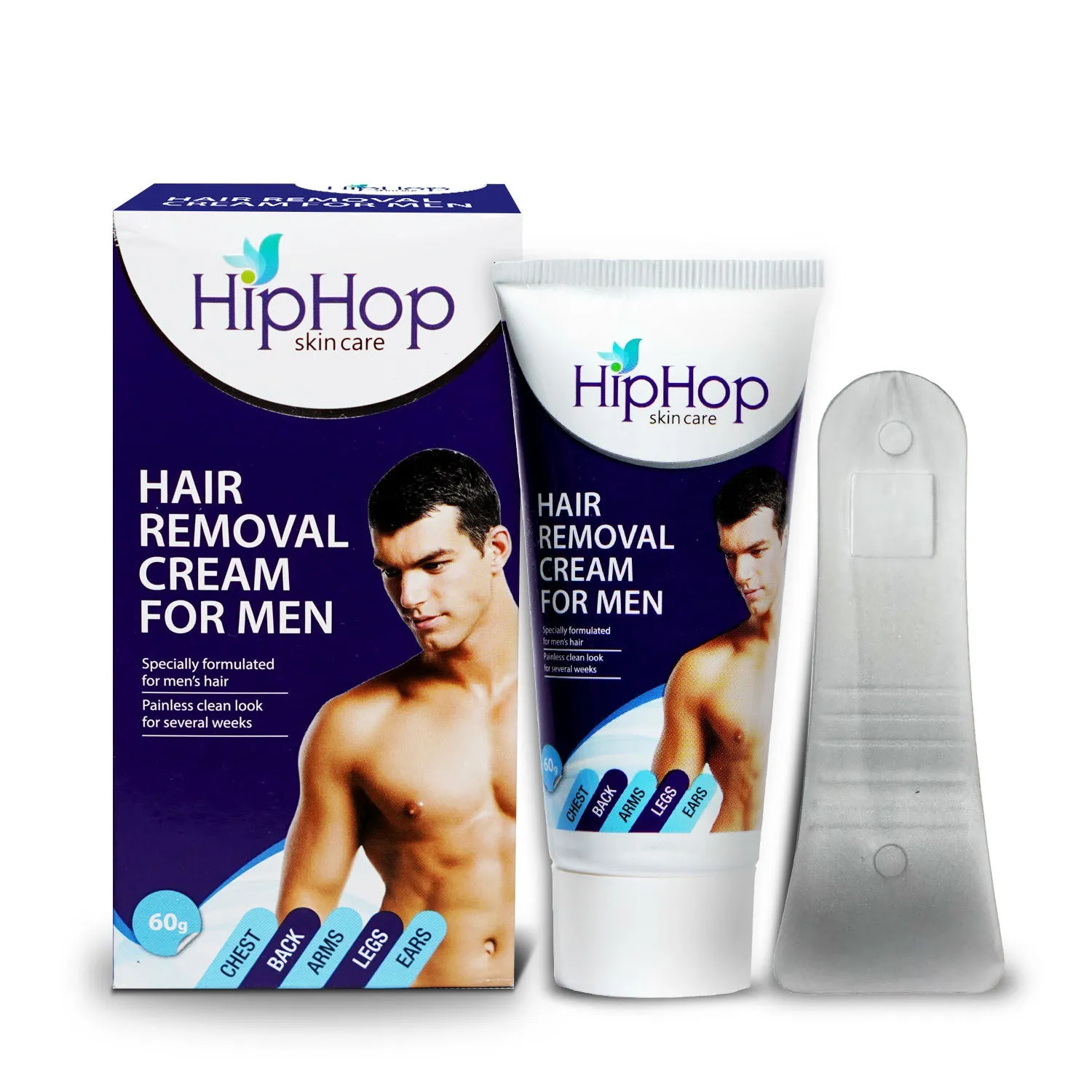 HipHop Facial Wax Strips (Argan Oil, 20 Strips)   Hair Removal Cream for Men (60gm)