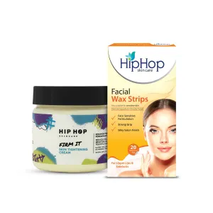 HipHop Facial Wax Strips (Argan Oil, 20 Strips)   Skin Tightening Cream (Pomegranate Extract, 100 gm)