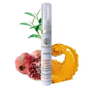 Hylunia Intensive Repair Eye Cream - 0.5 fl oz - Anti-Aging for Dark Circles and Wrinkles - with Vitamin E, Shea Butter, Hyaluronic Acid Serum - Natural Vegan Moisturizer