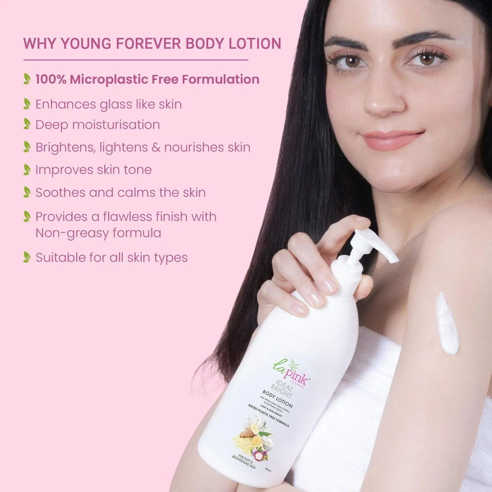 Ideal Bright Body Lotion With White Haldi & Lily Flower for Brightened Glass Skin