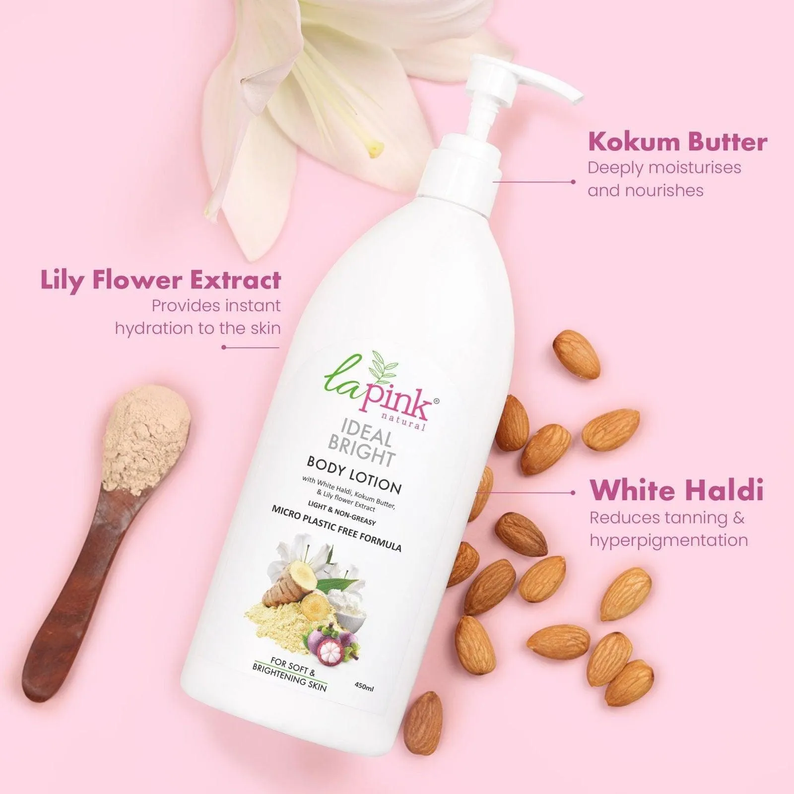 Ideal Bright Body Lotion With White Haldi & Lily Flower for Brightened Glass Skin