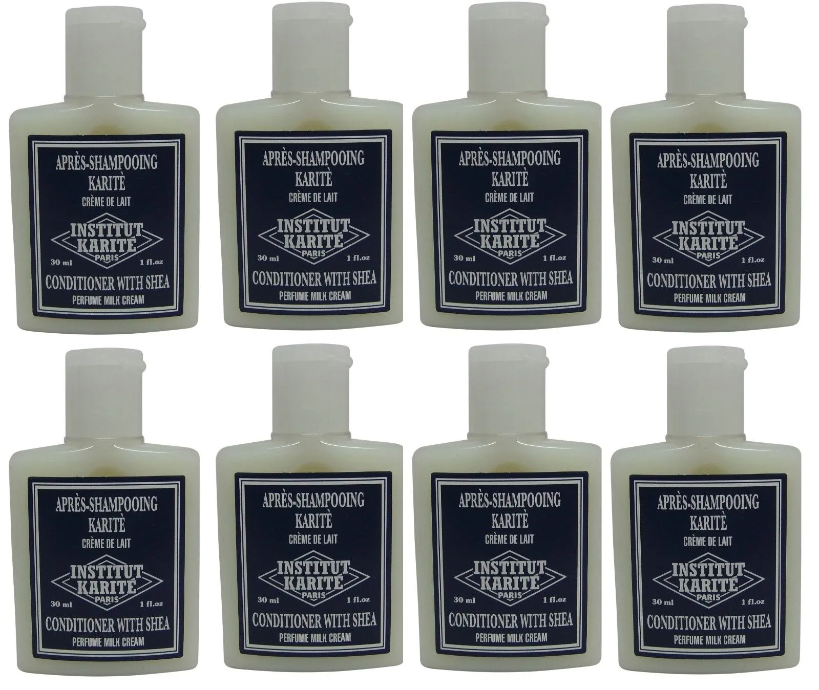 Institut Karite Shea Milk Cream Conditioner lot 8 Each 1oz bottles.Total of 8oz
