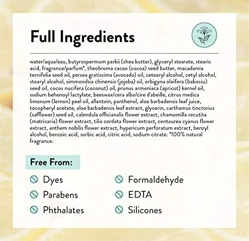 J.R. Watkins Lemon Cream Natural Moisturizing Hand Cream, Hydrating Hand Moisturizer with Shea Butter, Cocoa Butter, and Avocado Oil, USA Made and Cruelty Free, 95 Grams