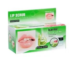Karite Aloe Vera Exfoliating Lip Scrub   Lip Mask 2 IN 1 - 10g 6ml