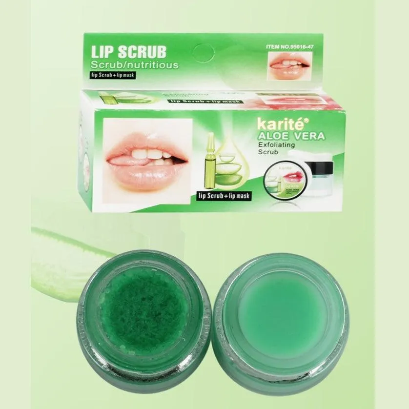 Karite Aloe Vera Exfoliating Lip Scrub   Lip Mask 2 IN 1 - 10g 6ml