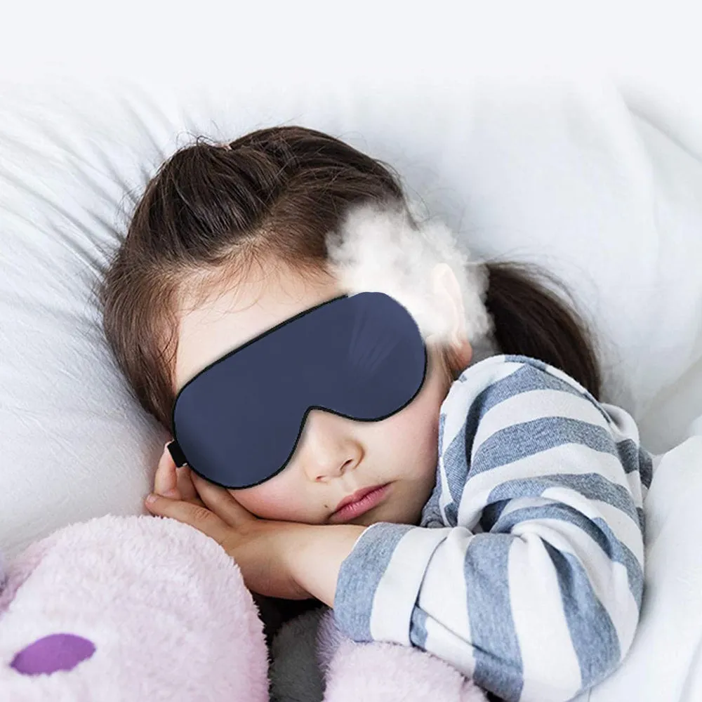 Kids Mulberry Silk Sleep Soft Eye Mask Adjustable Strap Blindfold Navy