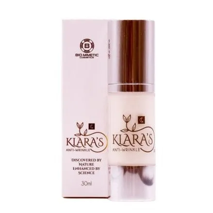 Klara Anti-Wrinkle Night Cream 30ml - Nourishing & Reducing Wrinkles With Organic Plant Oils with added Vitamins  Facial Moisturizer for Women.