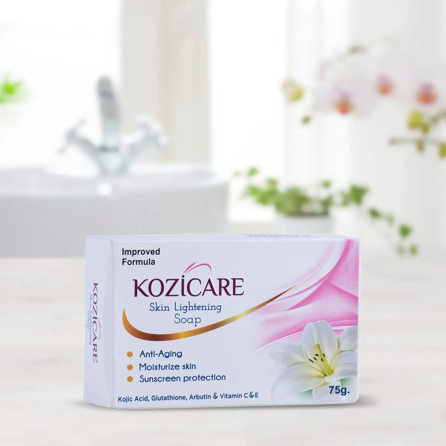 Kozicare Skin Lightening Soap - Pack of 6 | Enriched with Kojic Acid & Vitamin C Sabun Soap | Anti-Aging & Sun Protection | Glowing Skin | Moisturizing Bath Soap for Men & Women