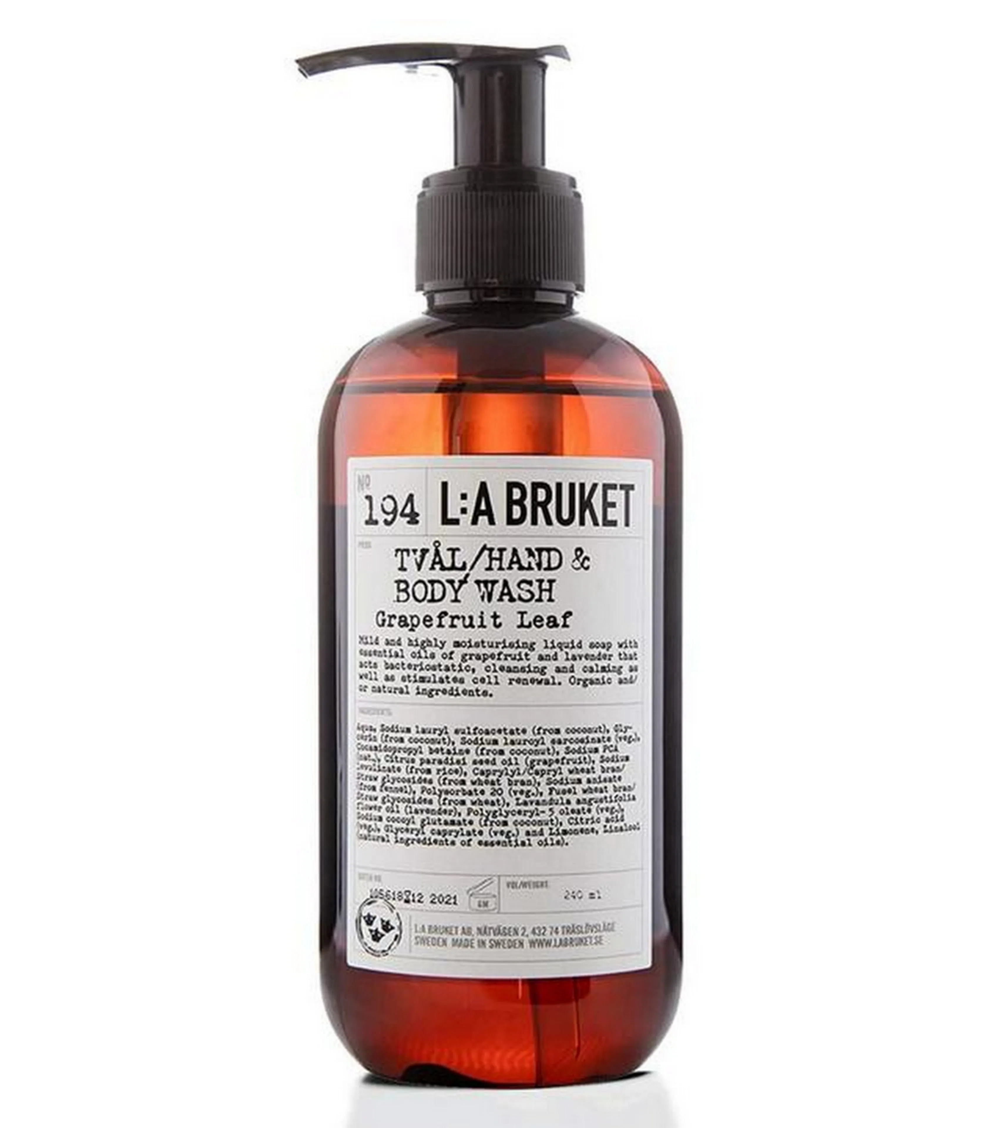 L:A Bruket No. 194 Grapefruit Leaf Hand & Body Wash, 250ml