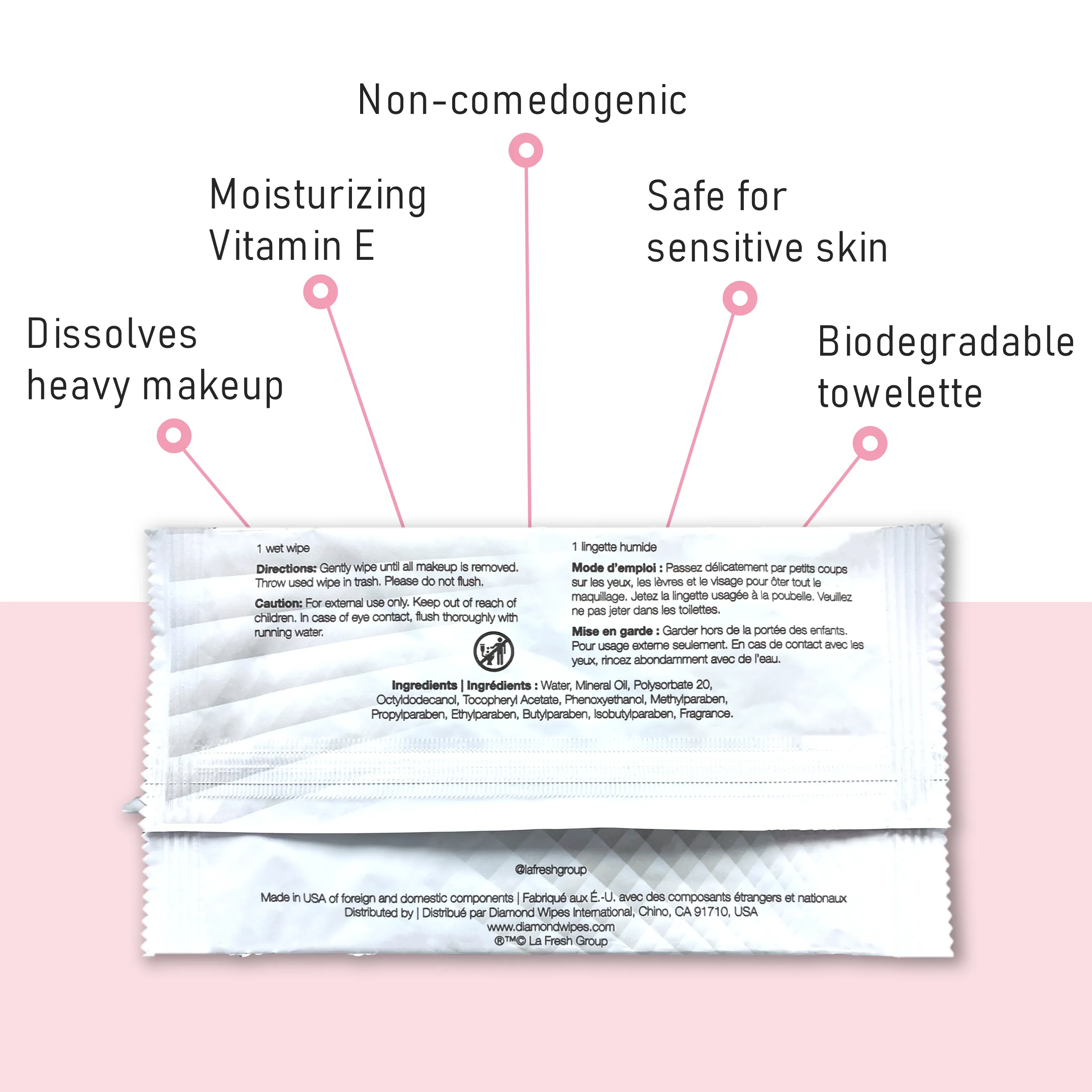LA Fresh Original Hotel Makeup Remover Wipes Individual Wrapped