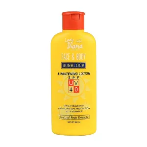 Lady Diana Face & Body Sunblock Whitening Lotion SPF 40 - 200ml