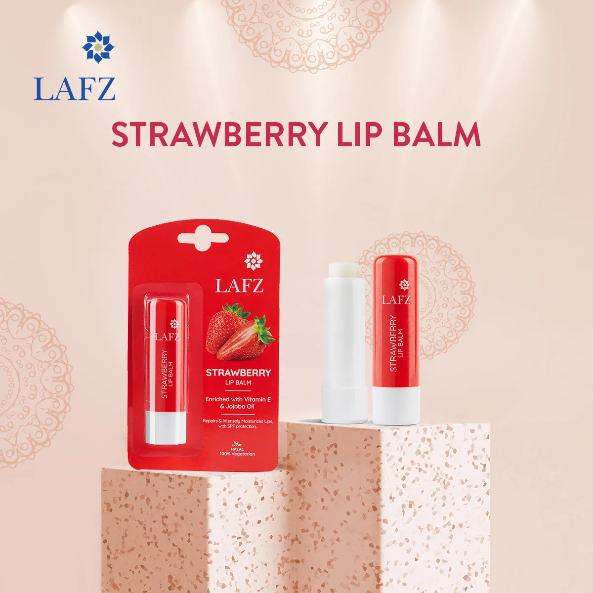 Lafz Moisturizing Lip Balm Vanilla Bean & Strawberry (4.5gm) - Pack of 02