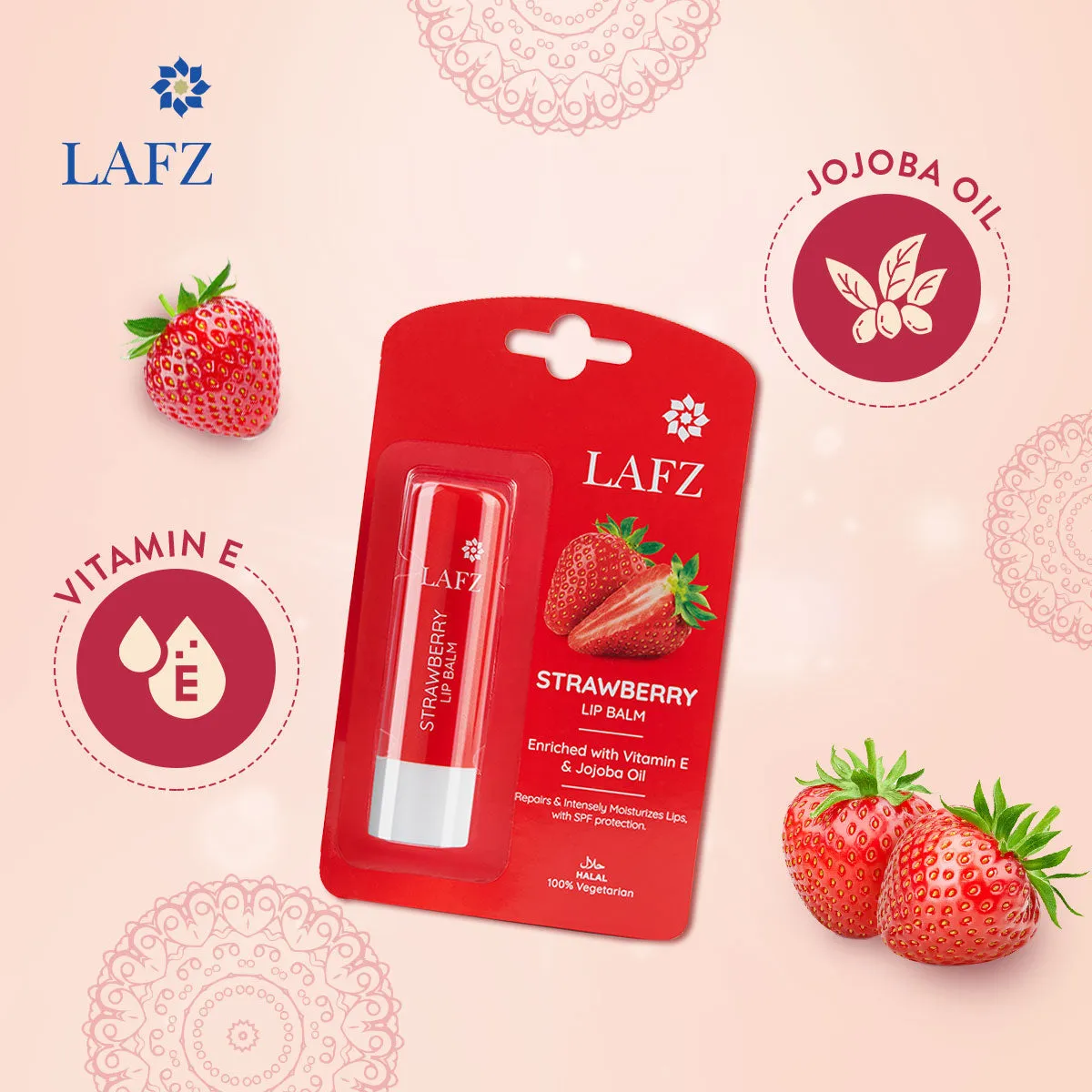 Lafz Moisturizing Lip Balm Vanilla Bean & Strawberry (4.5gm) - Pack of 02