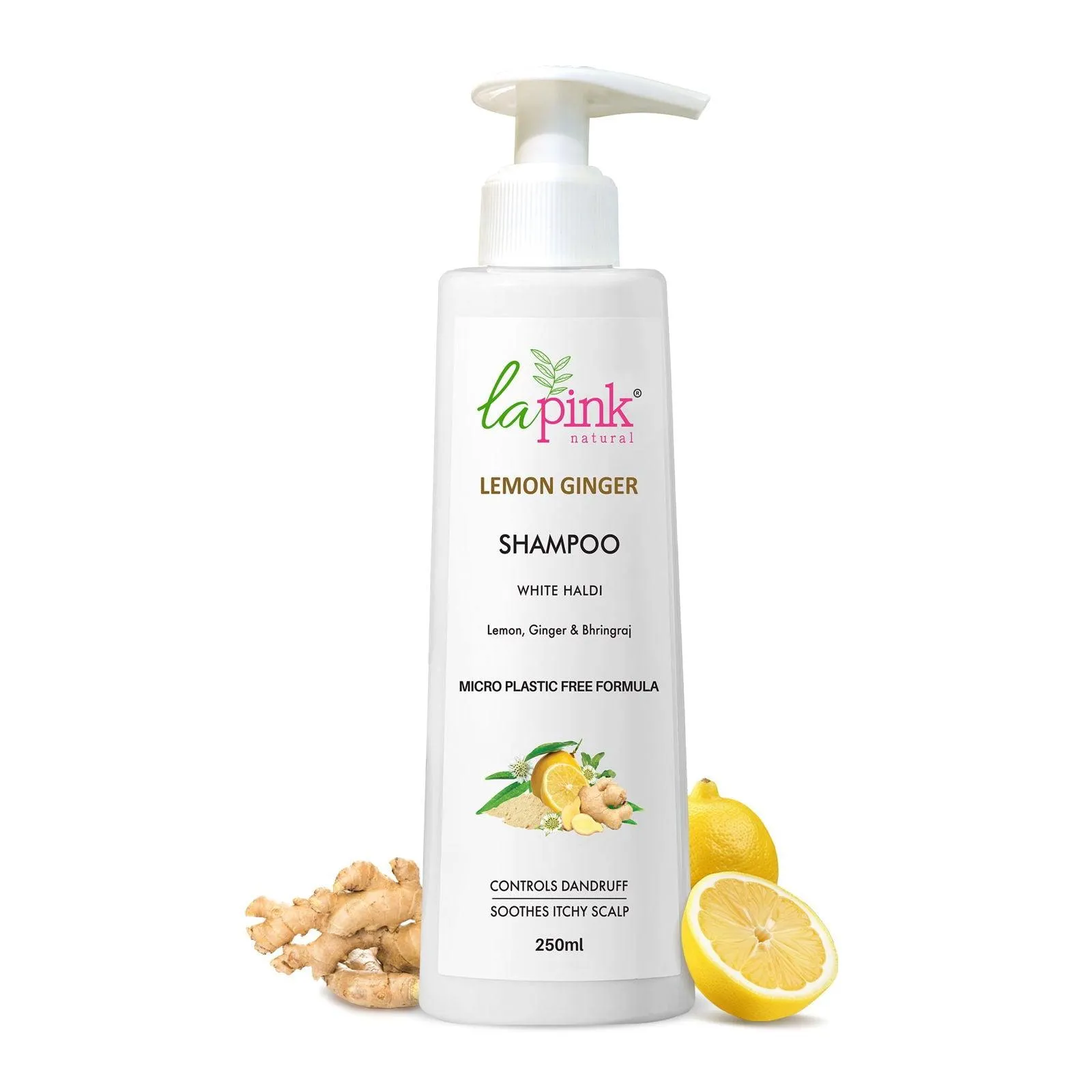 Lemon Ginger Shampoo with White Haldi to Control Dandruff & Soothe Itchy Scalp