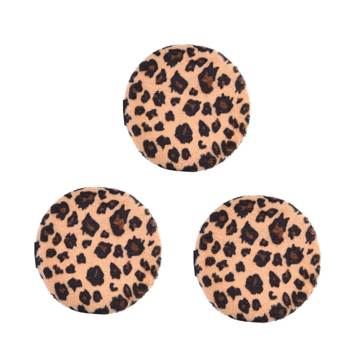 Leopard Print Makeup 3 Pack of Loose Powder Pads for Pressed Powder Application Random Color