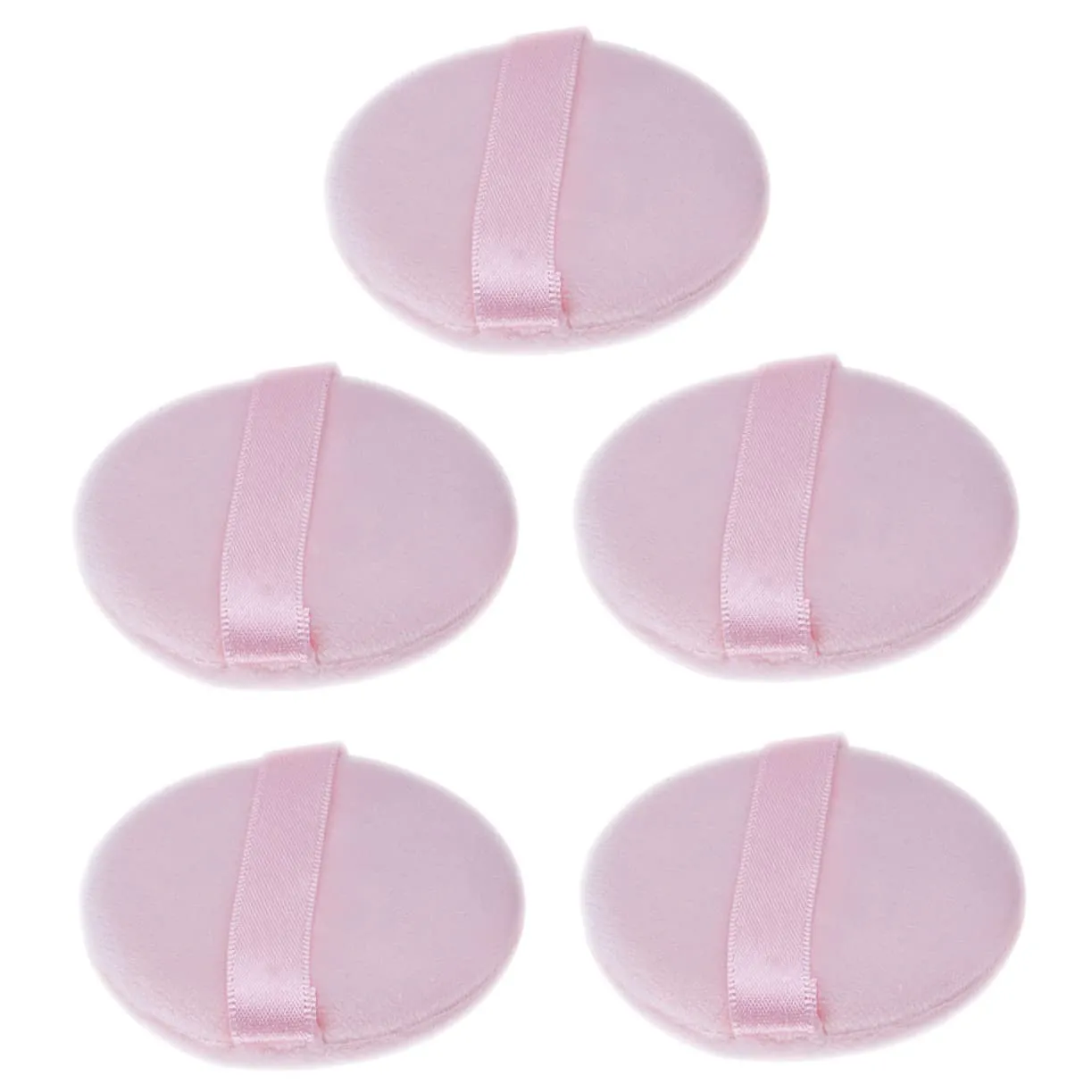 Loose Powder Puff Set of 5 Round Makeup Puff for Concealer Foundation Strap for Mineral Powder