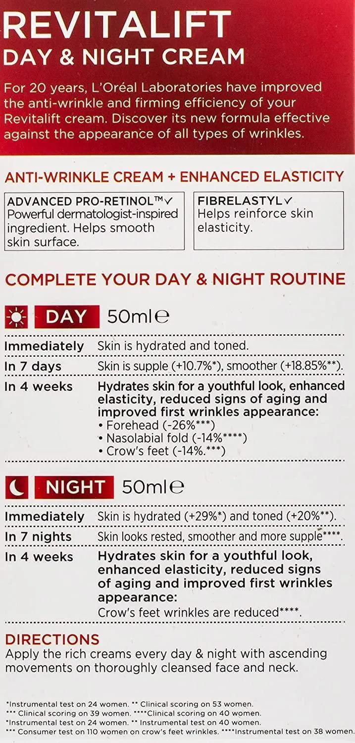 L'oreal Paris Revitalift Anti Wrinkle Cream - Day   Night