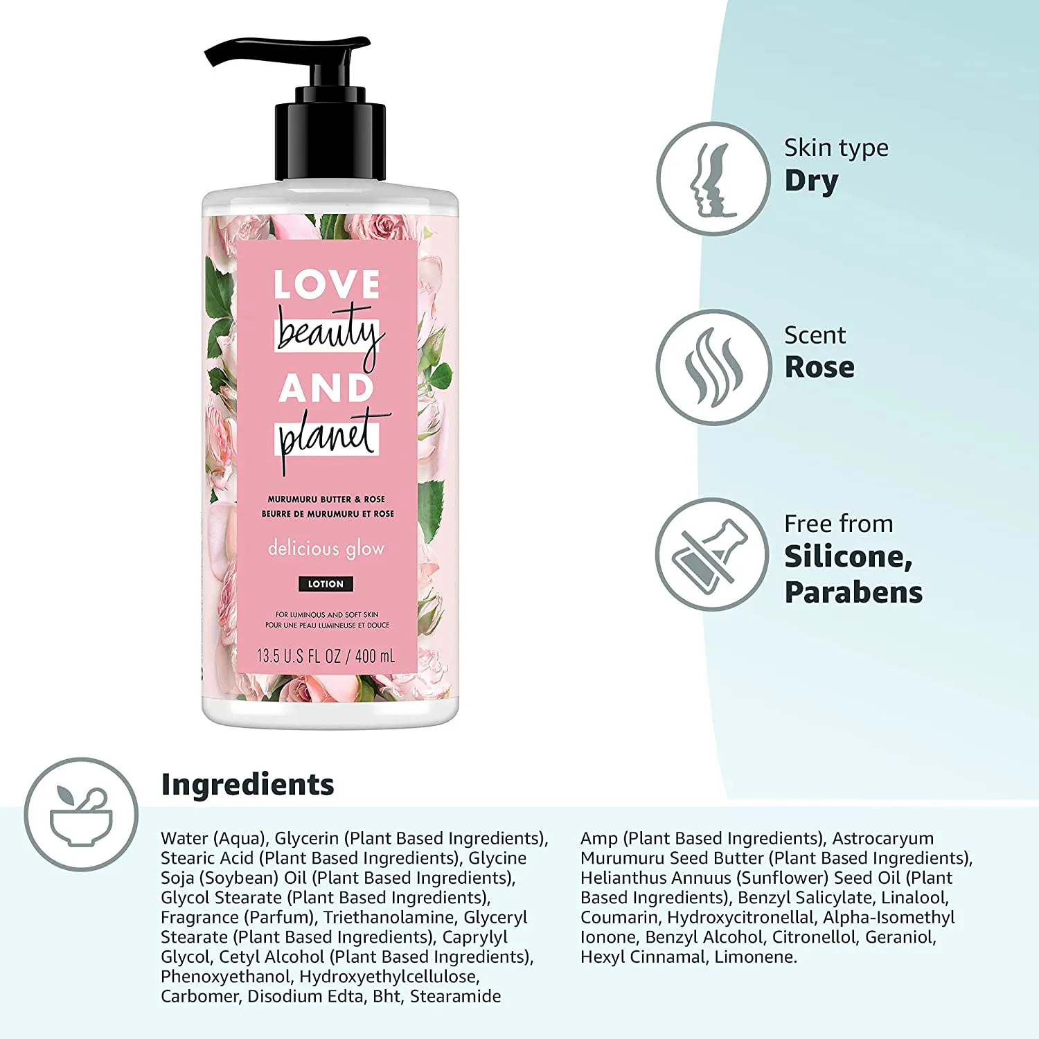 Love Beauty & Planet Body Lotion Delicious Glow 13.5 Oz