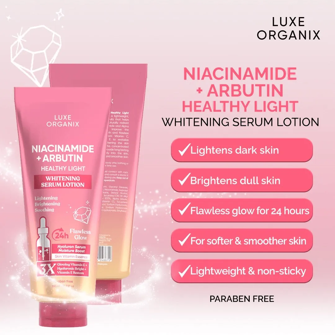 Luxe Organix Niacinamide   Arbutin Healthy Light Whitening Serum Lotion - 350ml