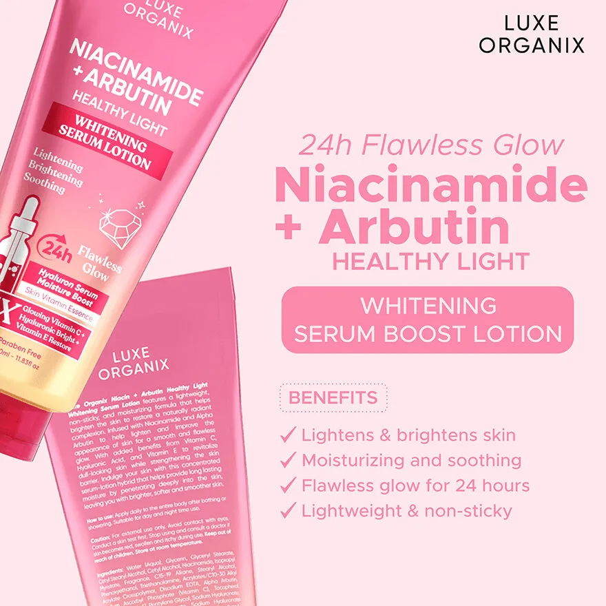 Luxe Organix Niacinamide   Arbutin Healthy Light Whitening Serum Lotion - 350ml