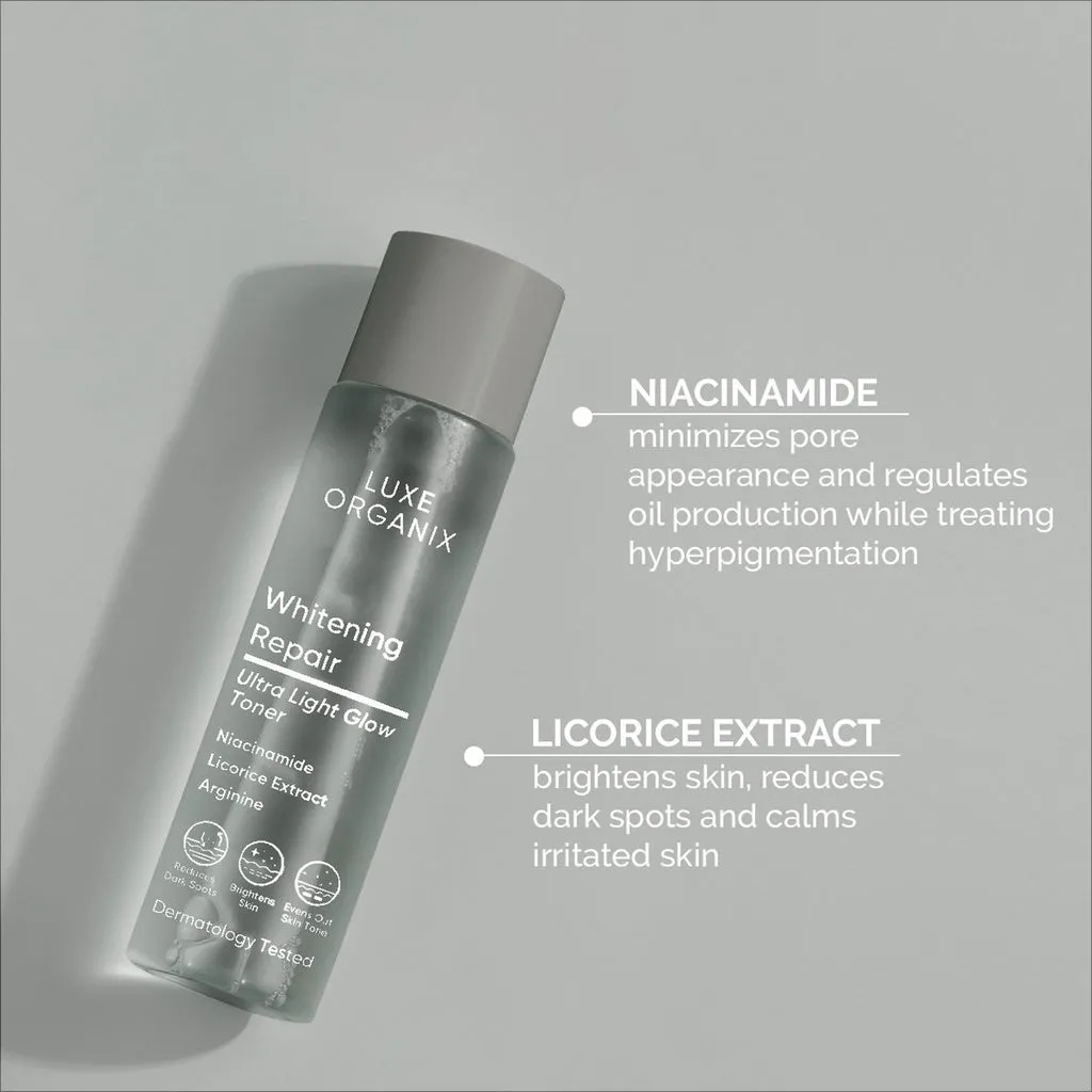 Luxe Organix Whitening Repair Essence Toner Niacinamide Licorice Extract 150ml
