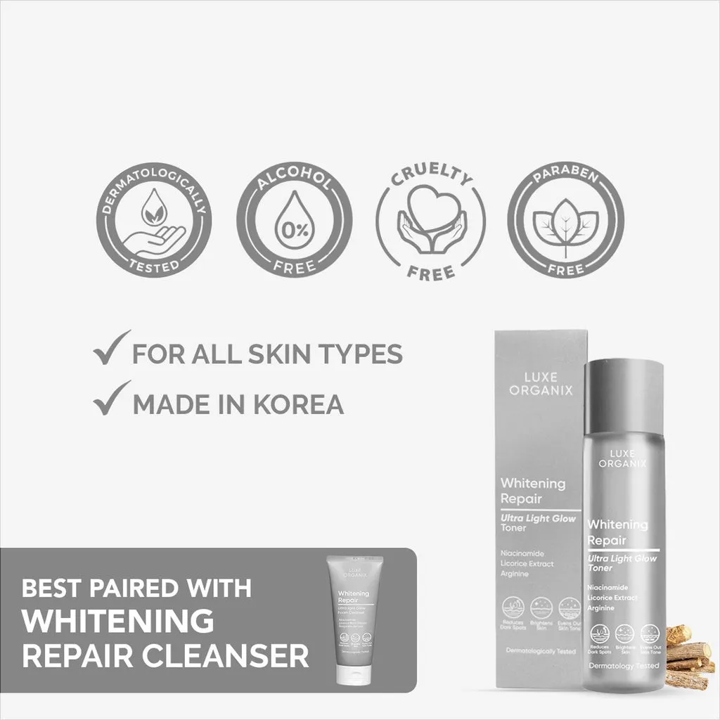 Luxe Organix Whitening Repair Essence Toner Niacinamide Licorice Extract 150ml