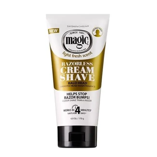Magic Razorless Cream Shave Bald Head,  (6oz)170g