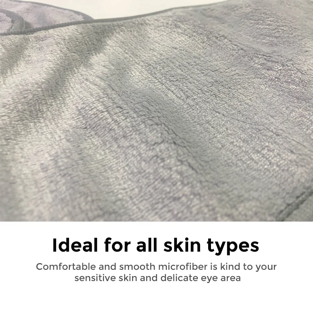 Makeup Remover Cloth Reusable Microfiber Face Towel Washable, Facial Cleansing Cloths [Grey & Pink]