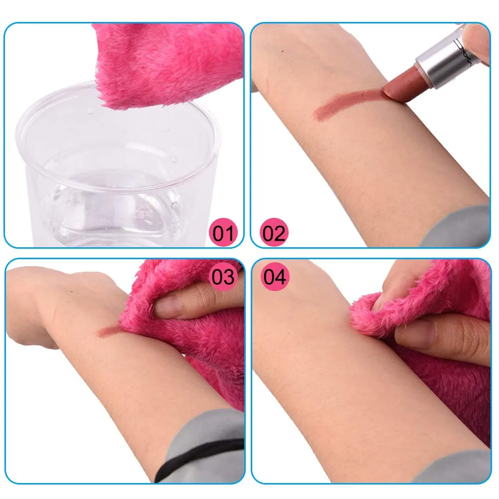 Makeup Remover Cloth Reusable Microfiber Face Towel Washable, Facial Cleansing Cloths [Grey & Pink]