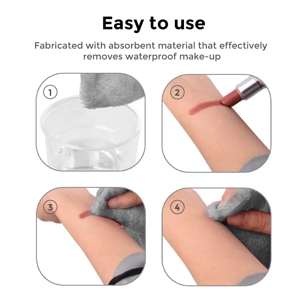 Makeup Remover Cloth Reusable Microfiber Face Towel Washable, Square Facial Cleansing Cloths [6 Per Pack]