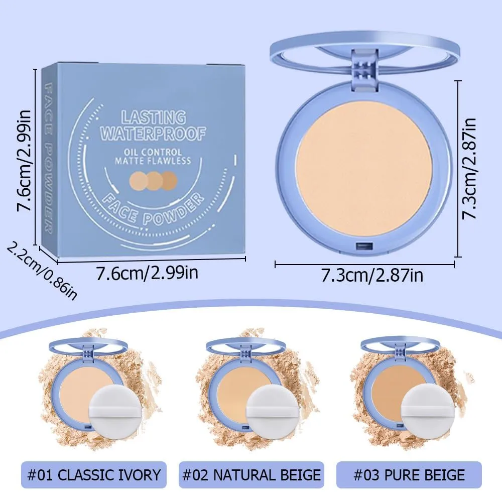 Matte Perfection Pressed Powder, Oil Control Face Pressed Powder,Summer Oil Control Setting Powder (Natural beige, 1PCS)
