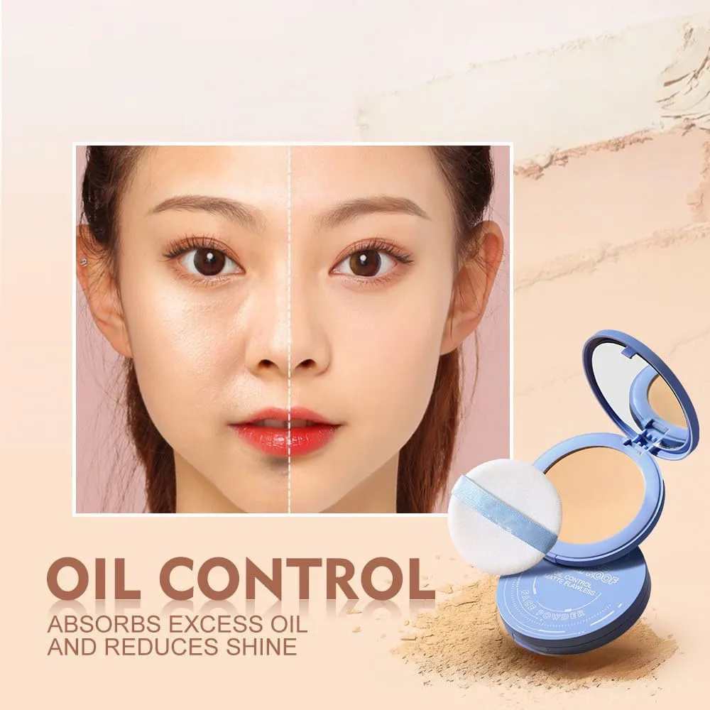 Matte Perfection Pressed Powder, Oil Control Face Pressed Powder,Summer Oil Control Setting Powder (Natural beige, 1PCS)
