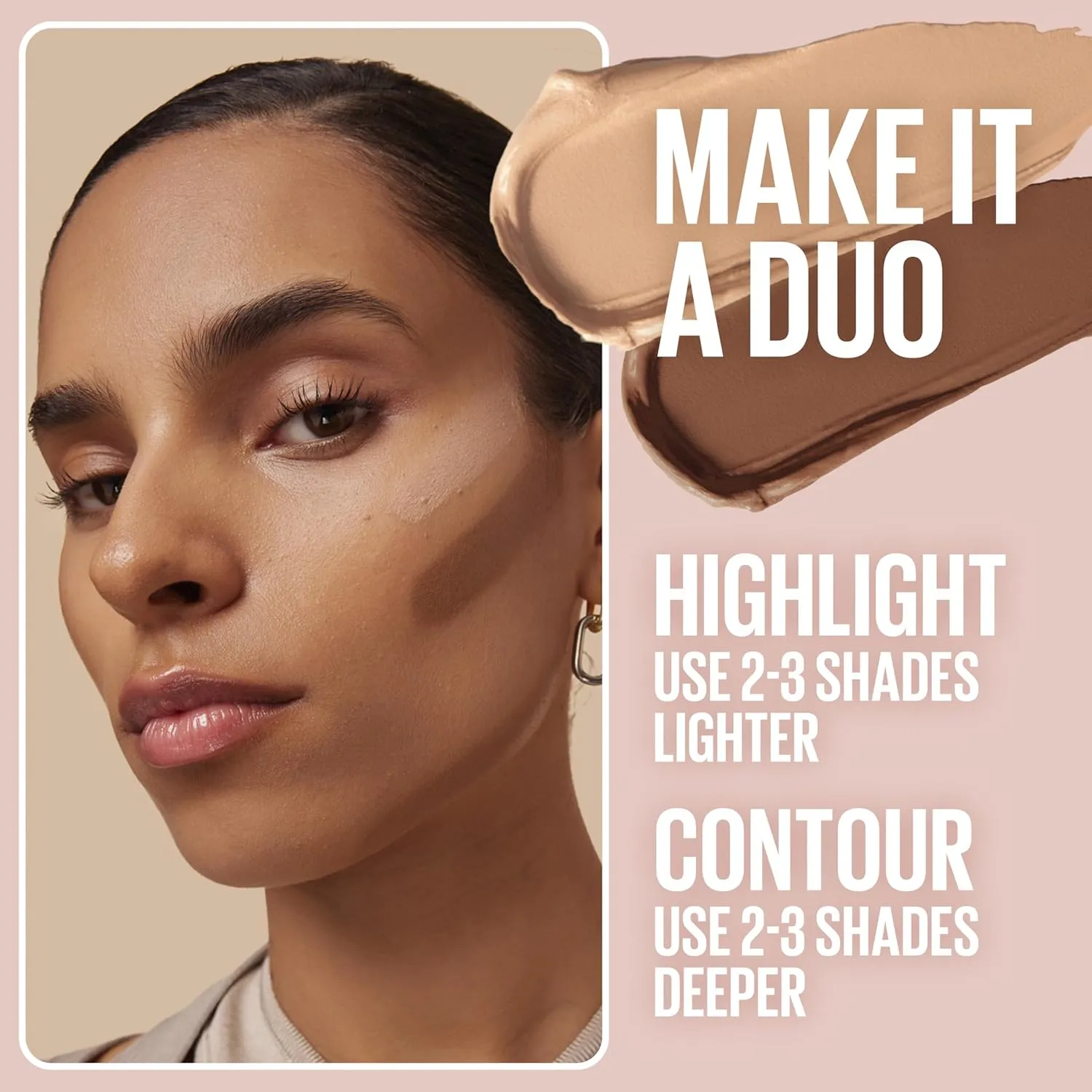 Maybelline Lifter Stix Multi-Use Face Stick - Contour, Bronzer, Concealer and Foundation Stick, All-In-One Creamy Face Makeup with Cranberry Seed Oil, 25, 1 Count