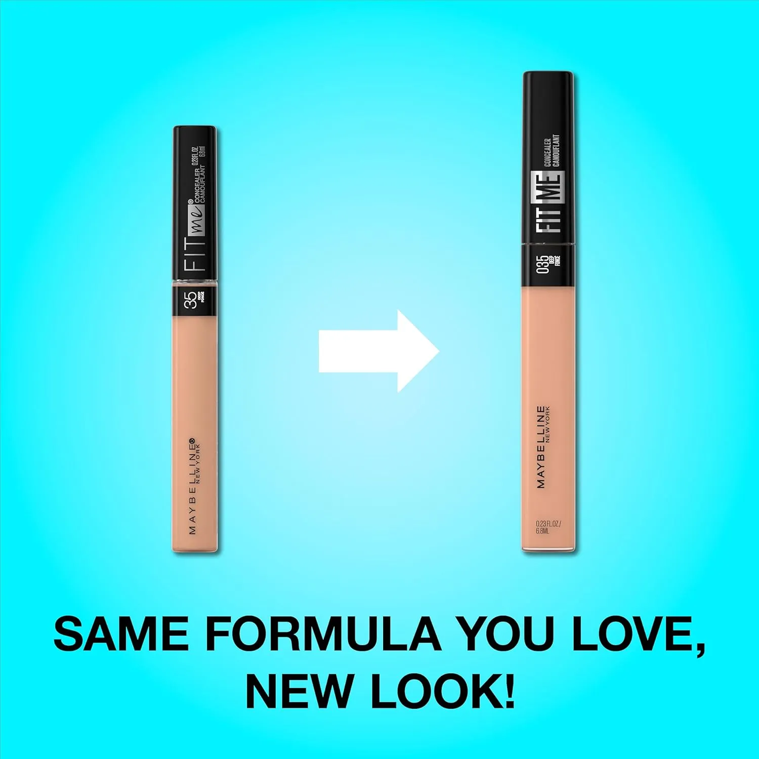 Maybelline New York Fit Me Liquid Concealer Makeup, Natural Coverage, Lightweight, Conceals, Covers Oil-Free, Caf, 1 Count (Packaging May Vary)