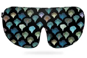 Mayfairsilk Dark Aqua Fans Silk Sleep Mask