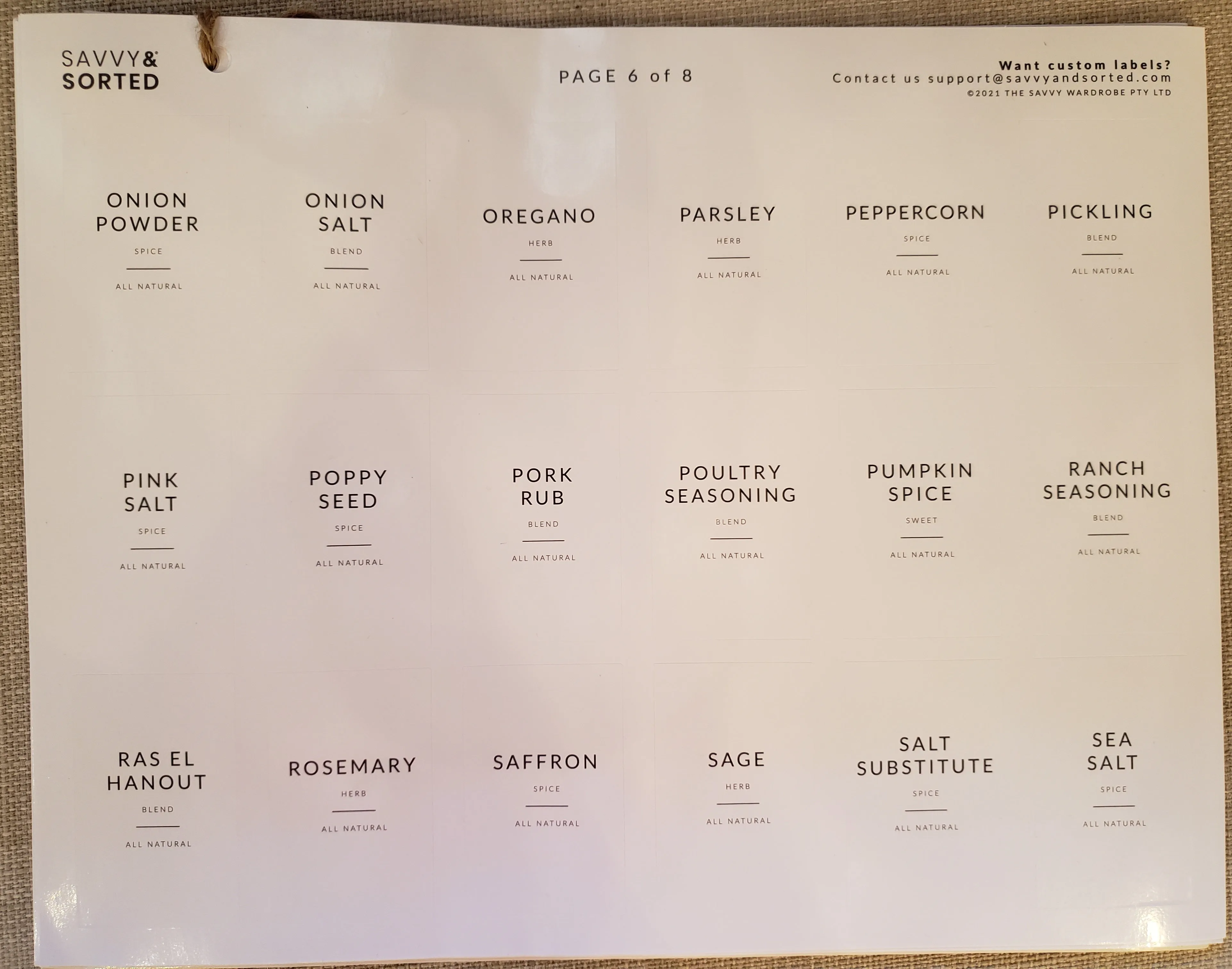Minimalist Labels Pantry/Bathroom