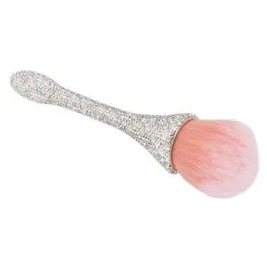 Nail Art Dust Brush, Nail Dust Brush, Comfort Grip, Glitter Surfaces, Nylon Hair for Loose Powder (White)