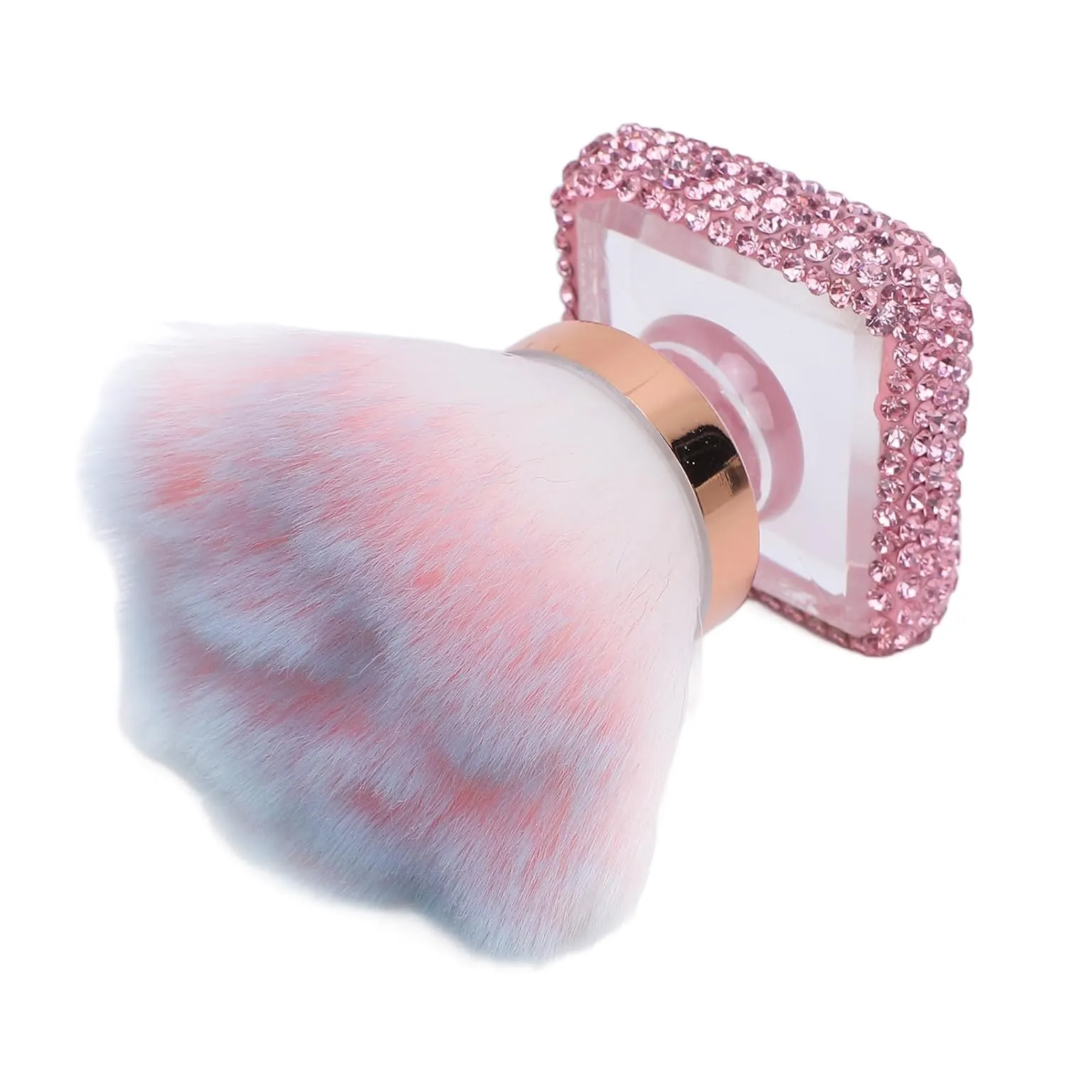 Nail Art Dust Powder Remover Brush, Multiple Application Loose Powder Blush Brush Soft Cute Flower Shape Nail Dusting for Salon (Pink)
