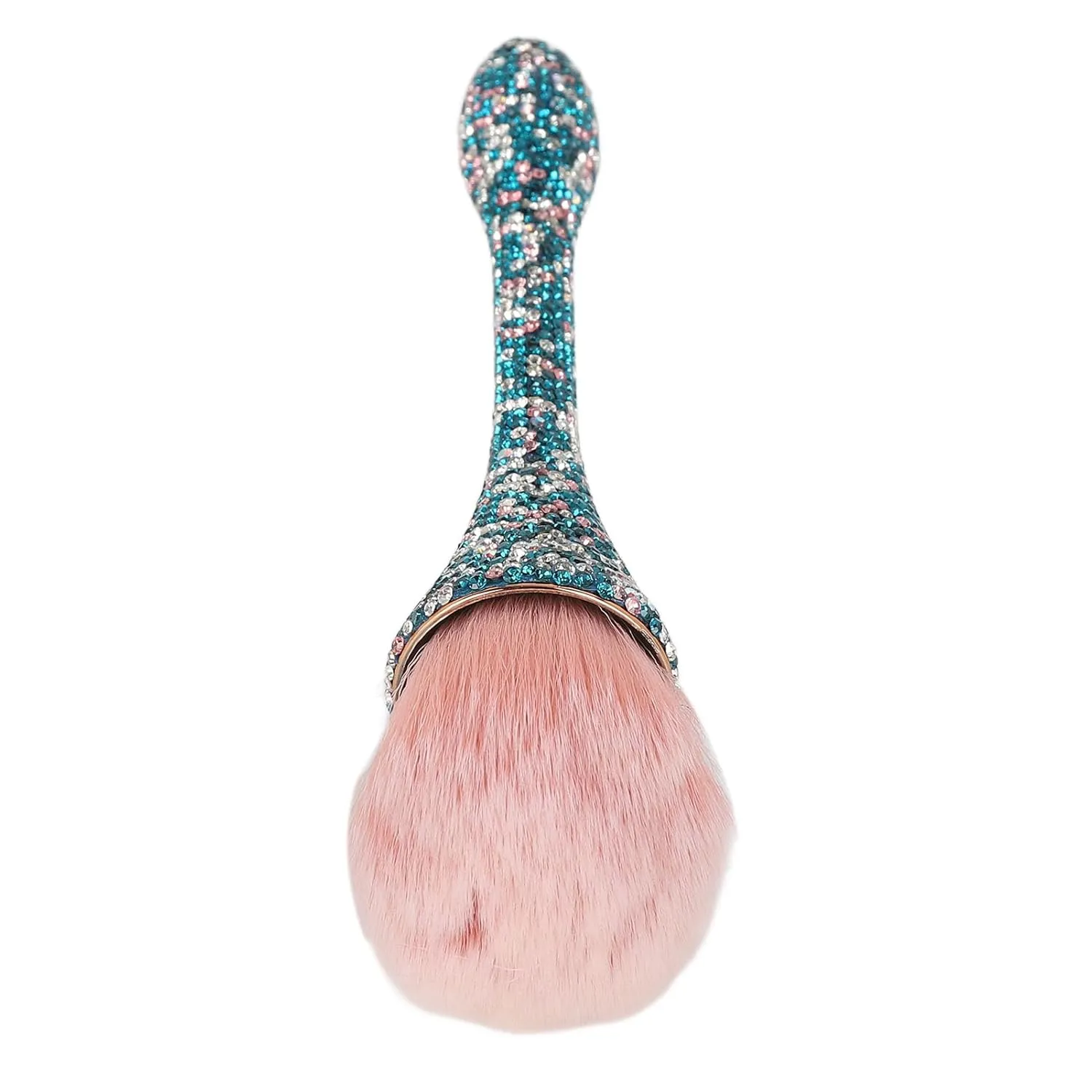 Nail Dust Cleansing Brush Soft Hair Comfortable Grip Prevent Deformation Loose Powder Brush for Nail Art Salon (Blue)