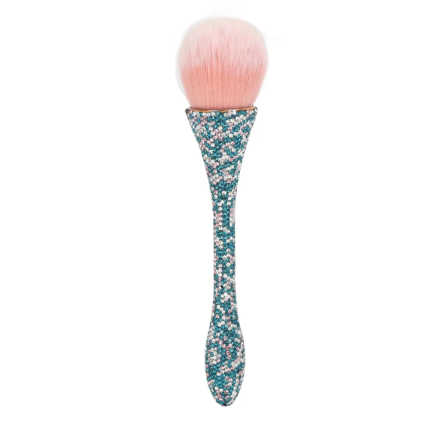 Nail Dust Cleansing Brush Soft Hair Comfortable Grip Prevent Deformation Loose Powder Brush for Nail Art Salon (Blue)