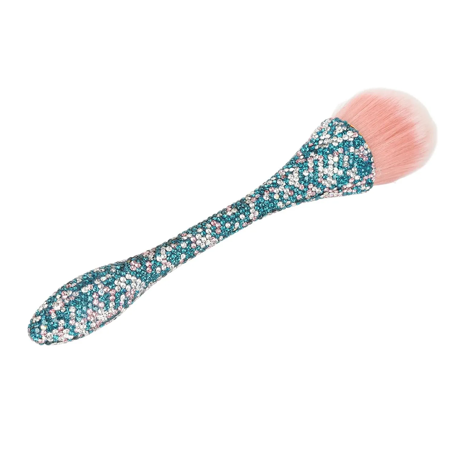 Nail Dust Cleansing Brush Soft Hair Comfortable Grip Prevent Deformation Loose Powder Brush for Nail Art Salon (Blue)