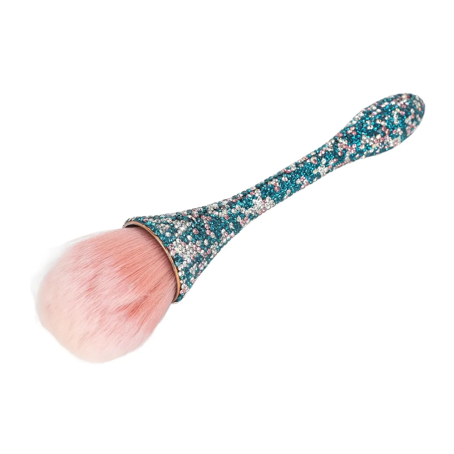Nail Dust Cleansing Brush Soft Hair Comfortable Grip Prevent Deformation Loose Powder Brush for Nail Art Salon (Blue)