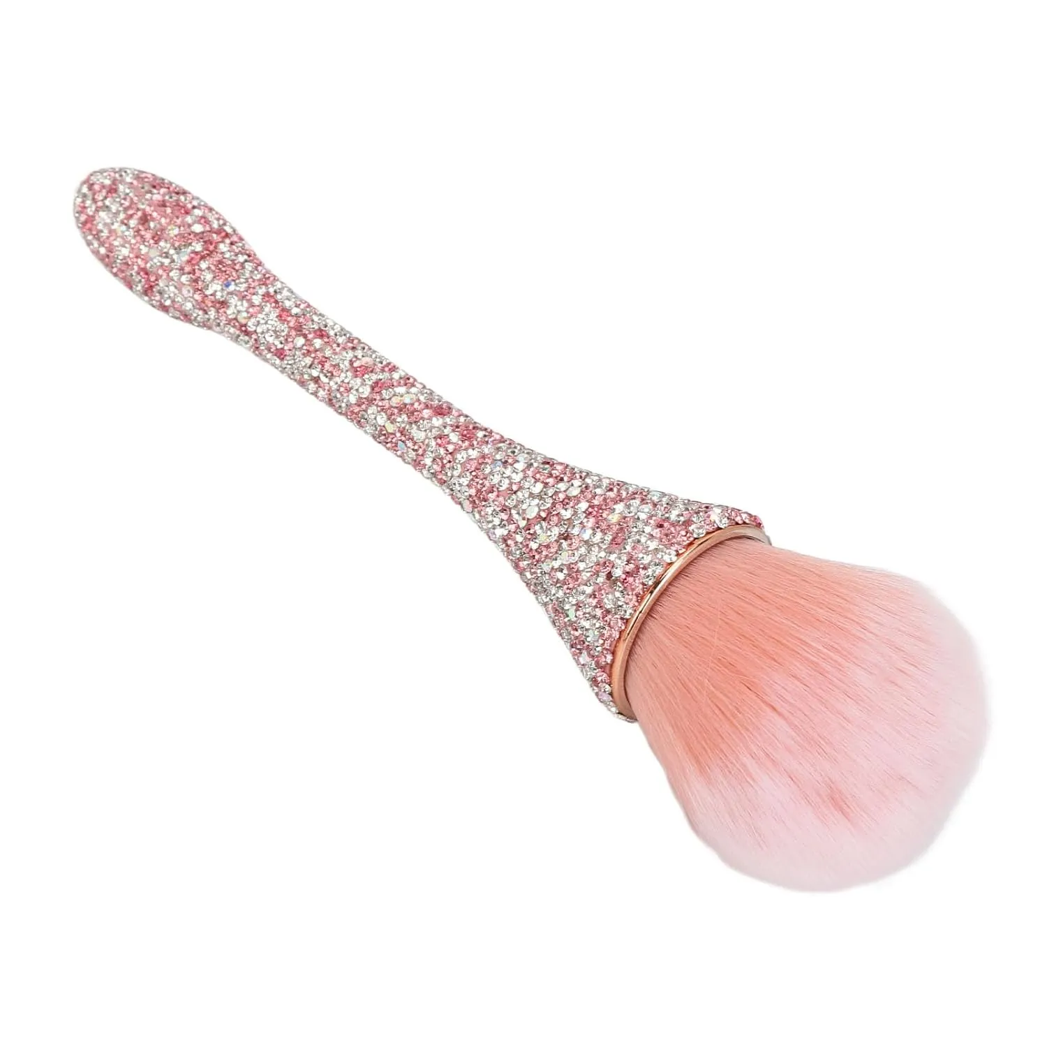Nail Dust Cleansing Brush Soft Nylon Hair Comfortable Grip Prevent Deformation Loose Powder Brush (Pink)