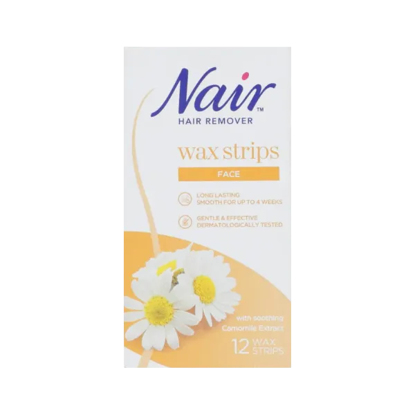 Nair Face Hair Remover Wax Strips 12Pcs