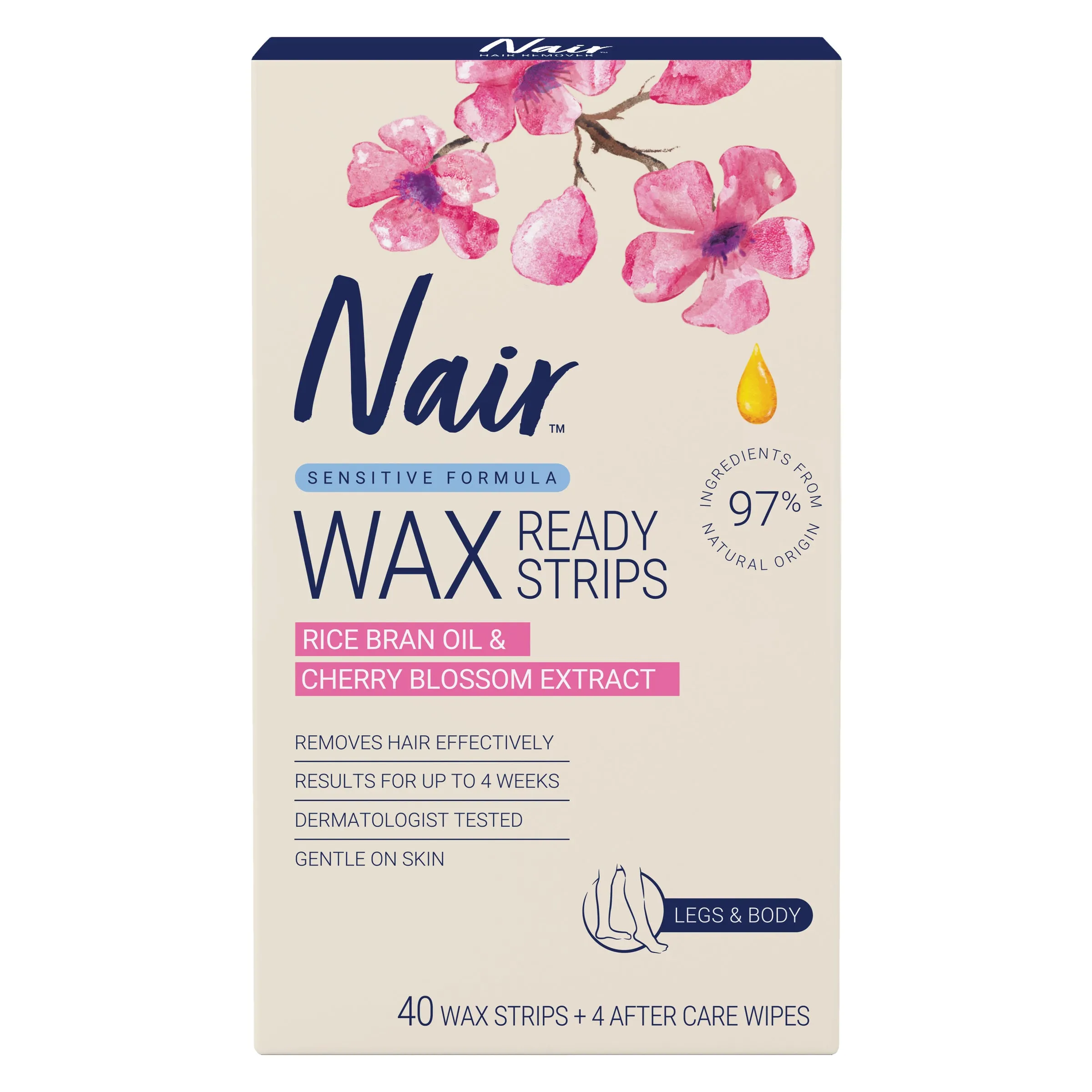 Nair Sensitive Large Wax Strips 40 Pack