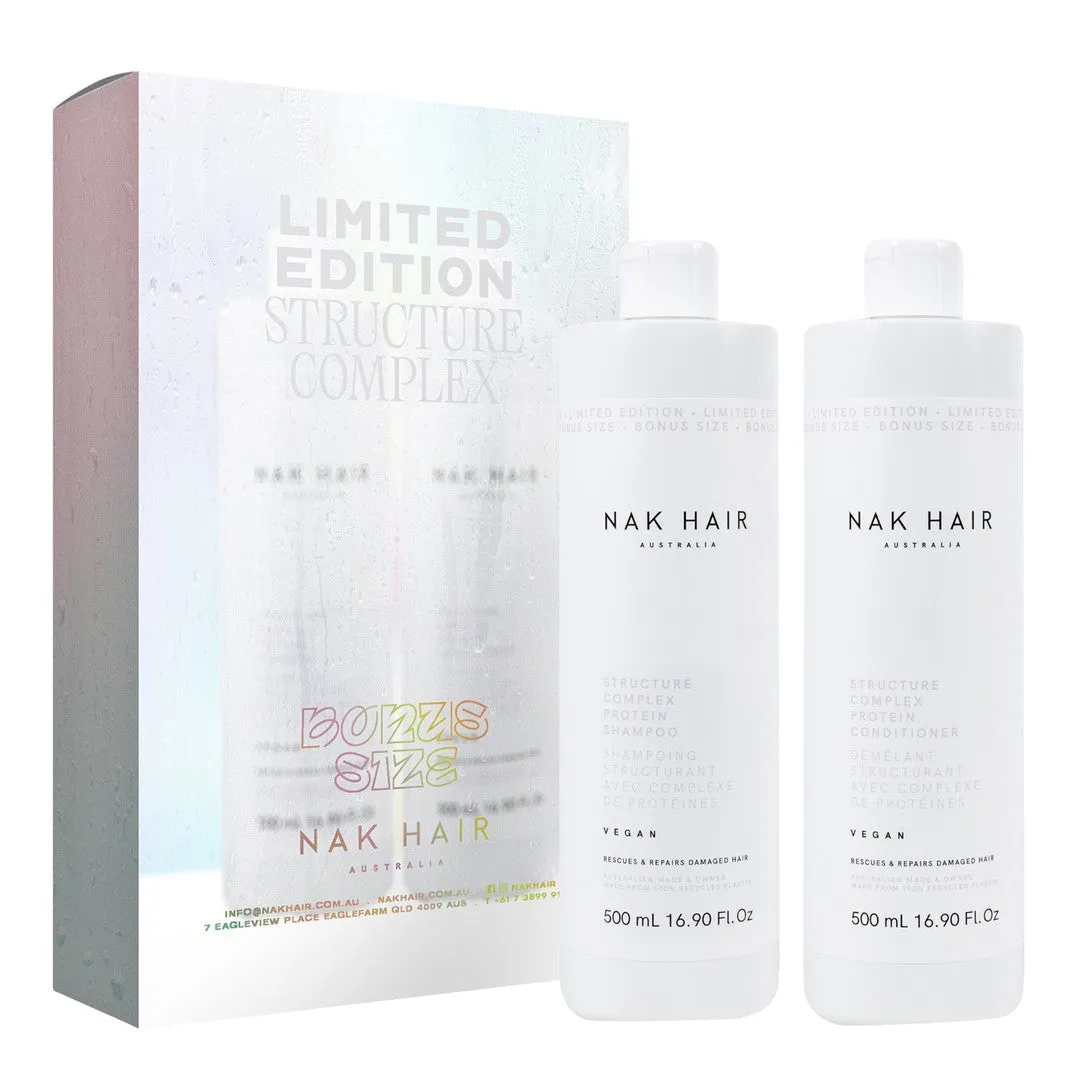 Nak Structure Complex Shampoo and Conditioner 500ml Duo Pack - Limited Edition